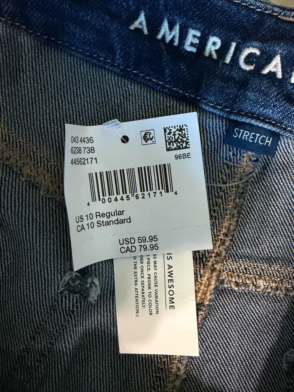 American Eagle Outfitters Curvy Dreamy Drape Baggy Wide Leg Jeans - Dark Blue - Picture 6 of 6